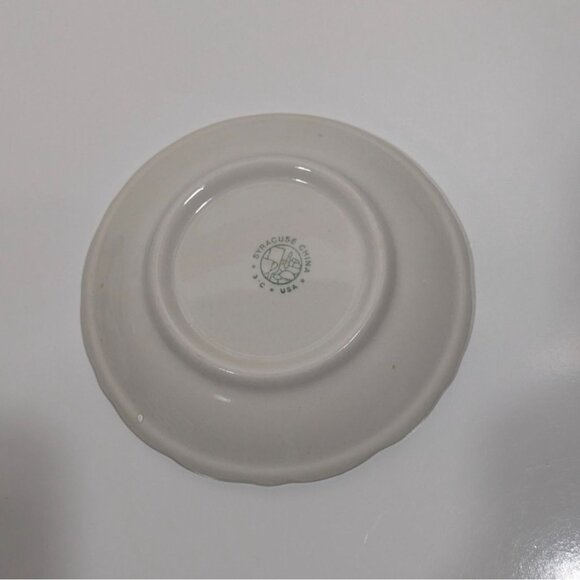 Syracuse China 5.5" Dorado Scalloped Edge Saucer Black Tan Trim - Picture 3 of 4